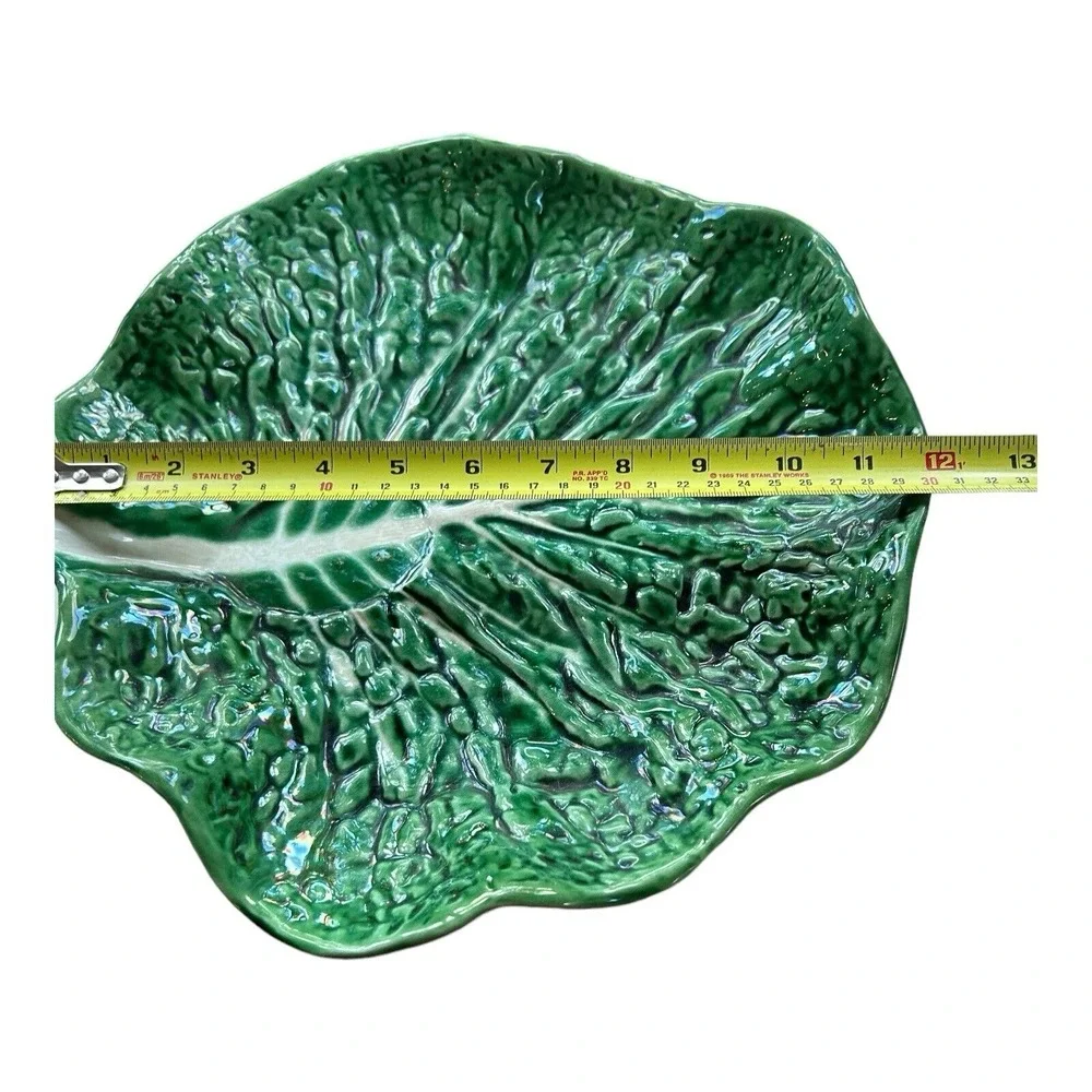 Vintage Large Secla Portuguese‎ Majolica Cabbage Serving Platter 12